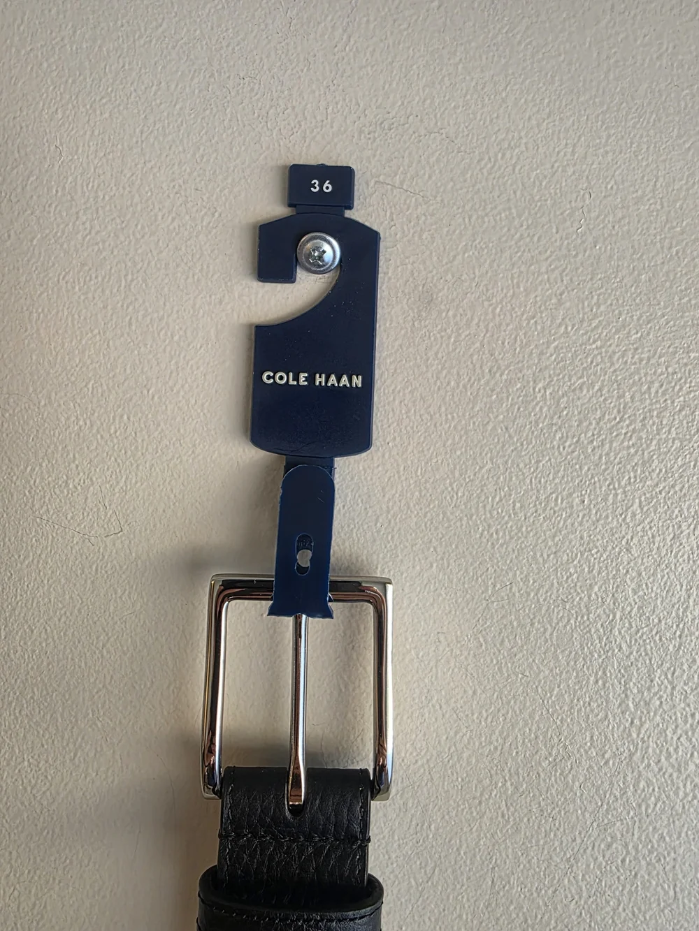NWT Cole Haan Black Pebbled Leather Belt Size 36